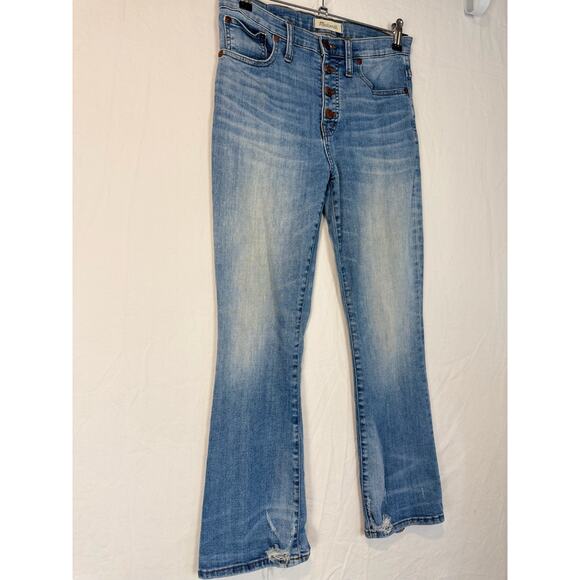 Madewell Size 27 Womens Jeans Cali Demi Boot Light Wash Stretch Button Fly - Picture 5 of 11